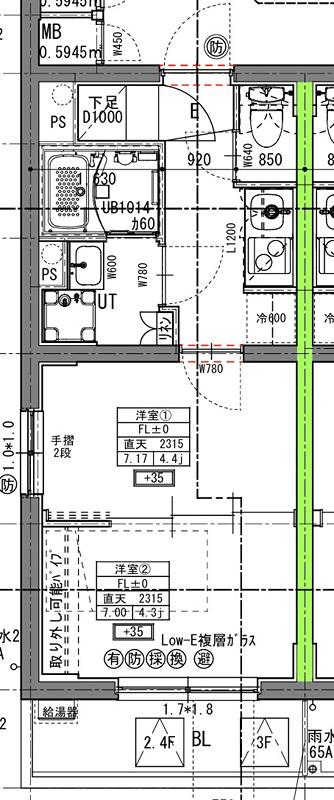 ラヴィエール住吉駅前(2K/2階)の間取り写真