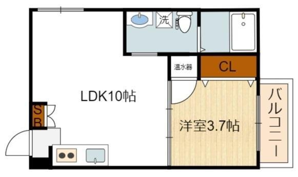 Fメゾンガーデン(1LDK/3階)の間取り写真