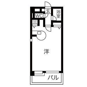 サンセーヌ大名(ワンルーム/6階)の間取り写真