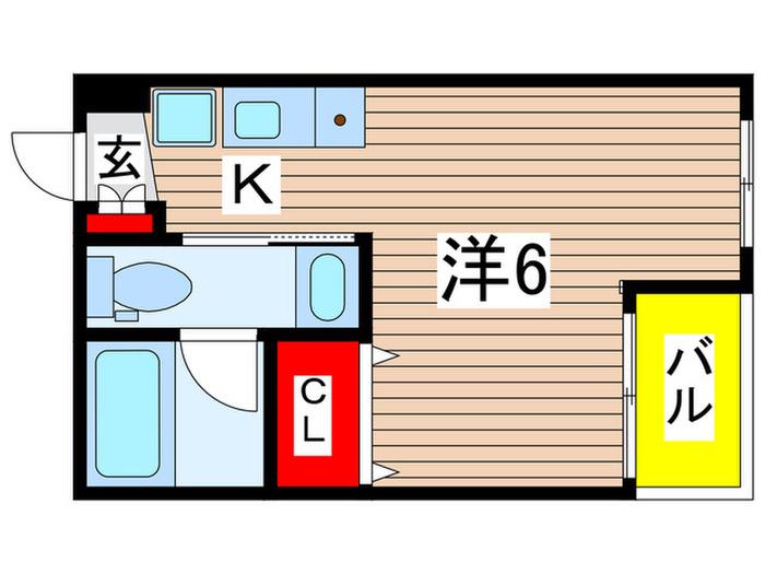 MOANA COURT KITAAYASE(1K/1階)の間取り写真