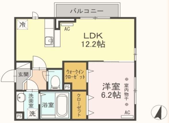 D-ROOM煌(1LDK/2階)の間取り写真