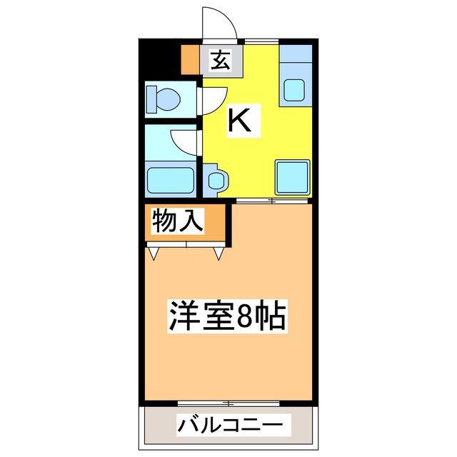リバーサイド福村 II(1K/3階)の間取り写真