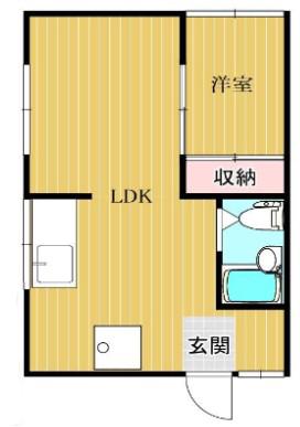 山田文化(1LDK/2階)の間取り写真