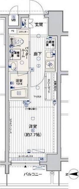 メインステージ横浜(1K/9階)の間取り写真