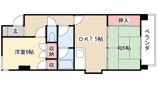 サンエステート浅井(2DK/2階)の間取り写真