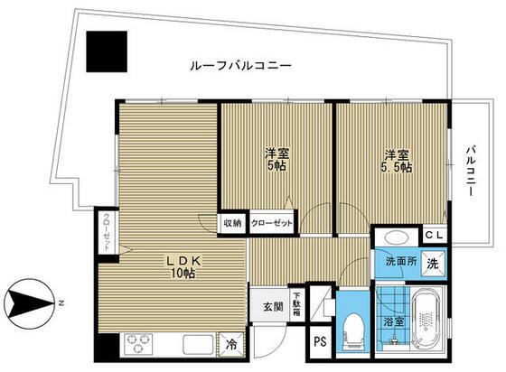 ゼファー目白ビアージュ(2LDK/2階)の間取り写真