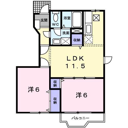 ガーデンハウスKI(2LDK/1階)の間取り写真