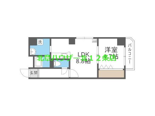 サムティレジデンス札幌駅前(1LDK/6階)の間取り写真