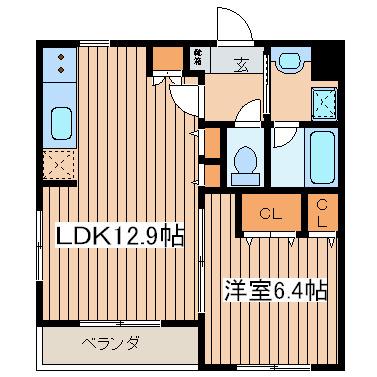 プリームム(1LDK/3階)の間取り写真
