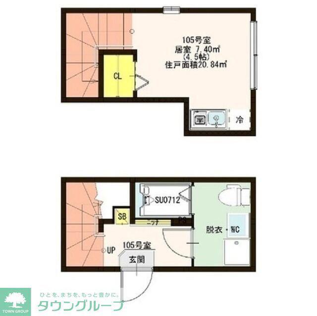メゾン赤羽(ワンルーム/1階)の間取り写真