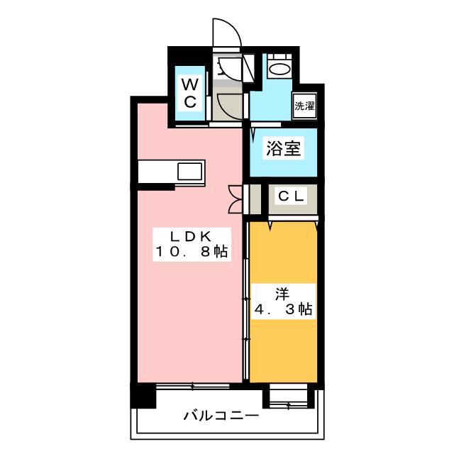 クリムゾン博多II(1LDK/5階)の間取り写真