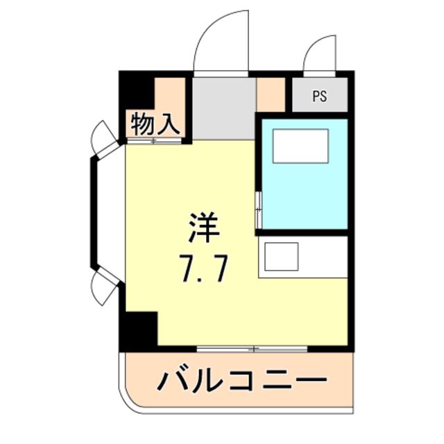 シャトー第7神戸(ワンルーム/6階)の間取り写真