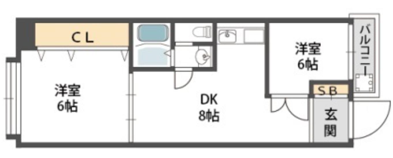 ホワイトハイツ(2LDK/3階)の間取り写真