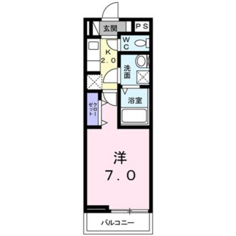 相鉄本線 和田町駅 徒歩6分 2階建 築4年(1K/2階)の間取り写真
