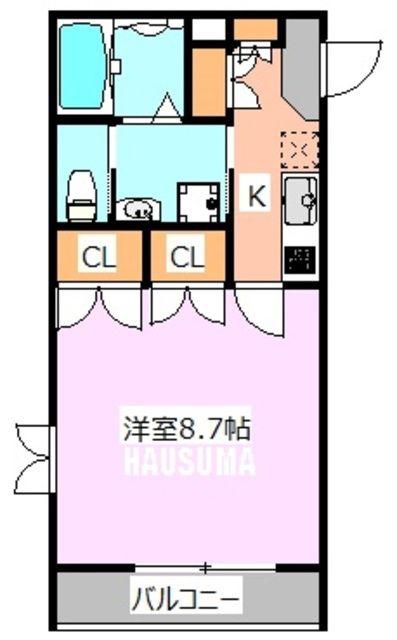メゾンシシー(1K/3階)の間取り写真