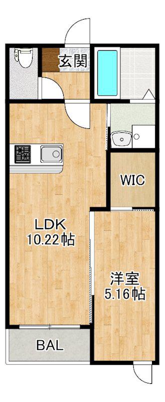 ZINN(1LDK/2階)の間取り写真