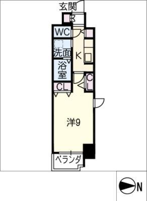 プログレッソ岐阜駅前(1K/7階)の間取り写真
