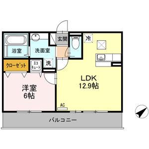 ルミエール榴ヶ岡(1LDK/1階)の間取り写真