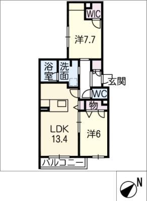 フルーベル東刈谷(2LDK/2階)の間取り写真