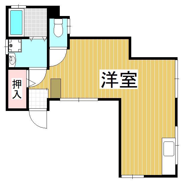 川北ハイツ(ワンルーム/1階)の間取り写真