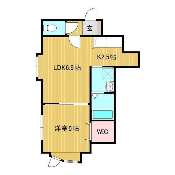 シューストリングス(1LDK/2階)の間取り写真