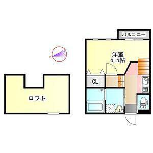 CREO浄心(1K/1階)の間取り写真