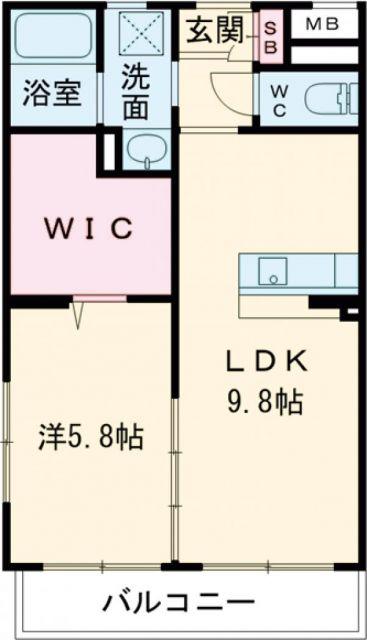 花山手東3丁目YMマンション(1LDK/3階)の間取り写真