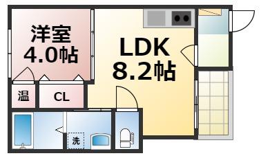F MAISON VERDE(1LDK/1階)の間取り写真