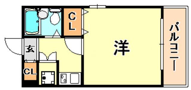 ワコーレフット篠原(1K/3階)の間取り写真
