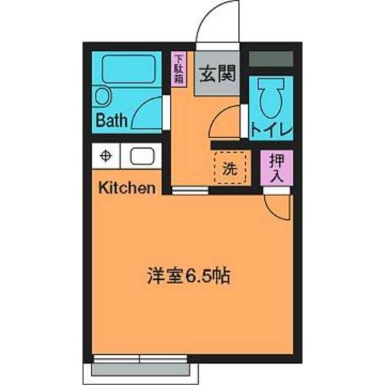 アカデミーヒルズ(ワンルーム/2階)の間取り写真