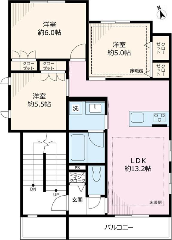 HALE HONO(3LDK/2階)の間取り写真