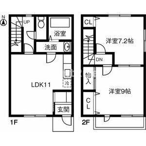 ZAZ GARDEN VILLAGE C(2LDK/1階)の間取り写真