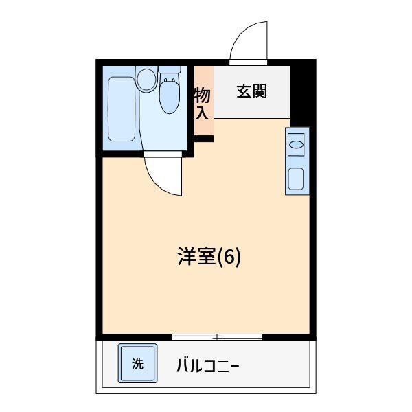 AOBAハイツ(ワンルーム/2階)の間取り写真