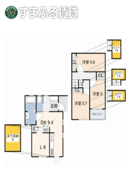 半崎の家(3LDK/1階)の間取り写真