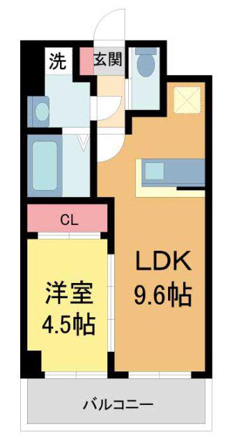プレジオ武庫川AIAN(1LDK/5階)の間取り写真