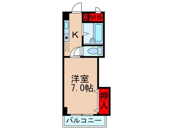 ノルデンハイム柴島B棟(1K/3階)の間取り写真