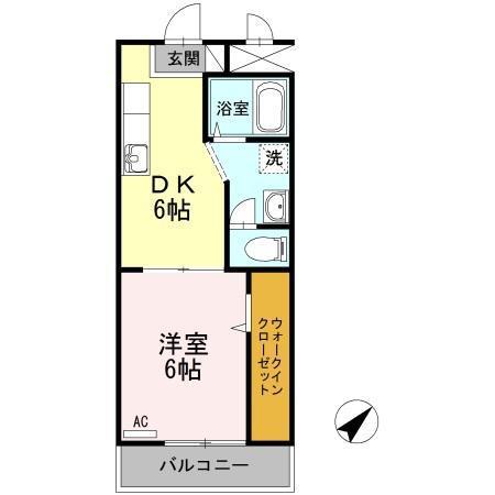 クレール静(1DK/1階)の間取り写真