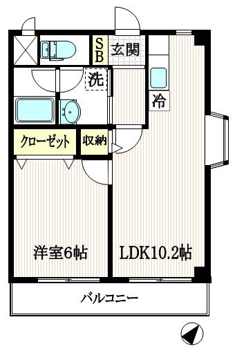 T1ハイムアルバーニ(1LDK/1階)の間取り写真