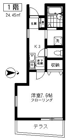 コンフォートハイツ(1K/1階)の間取り写真