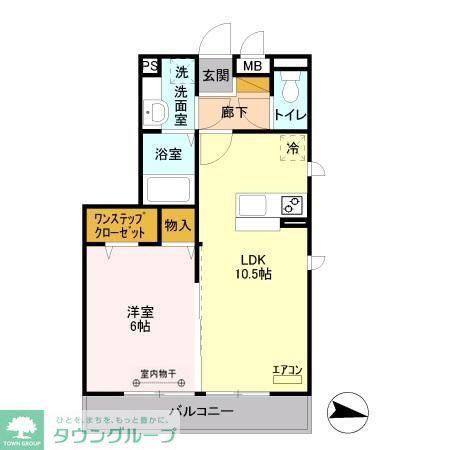 エクセル(1LDK/2階)の間取り写真