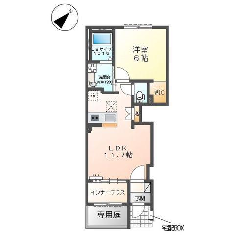 メルヴェール(1LDK/1階)の間取り写真