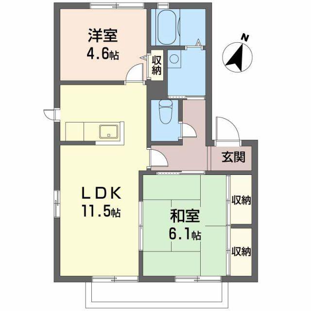 わかやま電鉄貴志川線 貴志駅 徒歩12分 2階建 築22年(2LDK/2階)の間取り写真