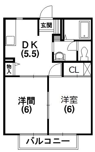 レジデンス有玉(2DK/2階)の間取り写真