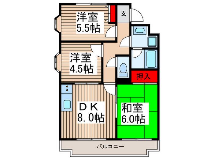 ロイヤルメゾン(3DK/4階)の間取り写真