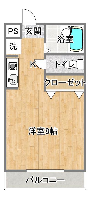 アンシャンテ(ワンルーム/2階)の間取り写真