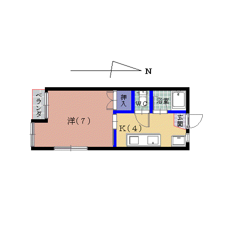 コーポKOKO(1K/1階)の間取り写真