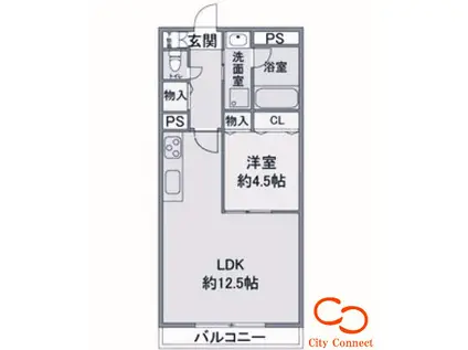 ヒヨシマンション(1LDK/3階)の間取り写真