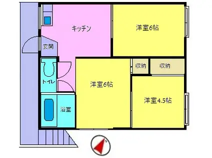 コーポ坂本(3DK/1階)の間取り写真