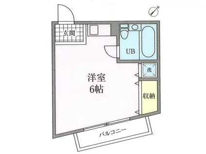 コーポキネマ中央(ワンルーム/2階)の間取り写真