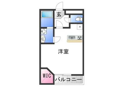 レオパレスウォームコーポ深阪(ワンルーム/1階)の間取り写真